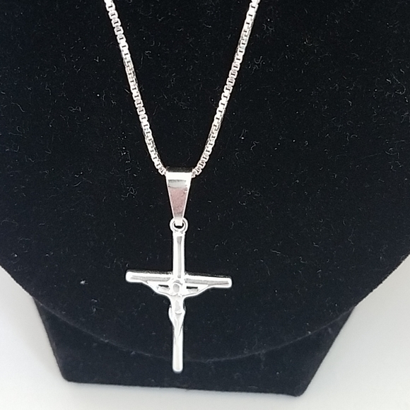 925 Sterling Silver Crucifix Chastity Ring For Women, Size 7, Polished Band - View #7